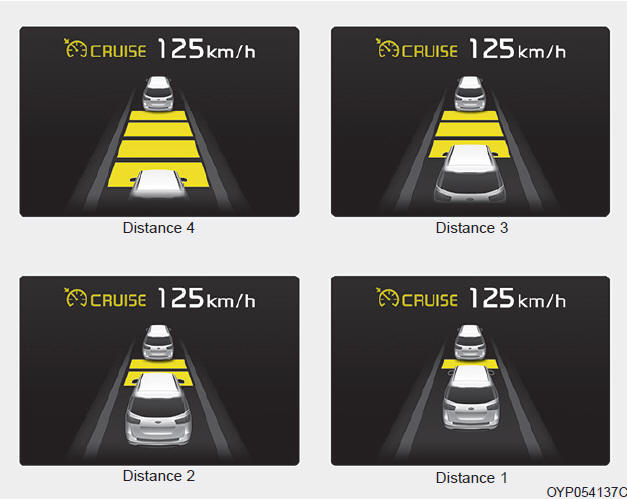 Kia Carnival: Vehicle to vehicle distance setting (SCC). 