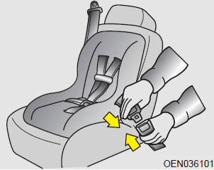 Kia Carnival: Using a child restraint system. To install a child restraint system on the outboard or center rear seats, do