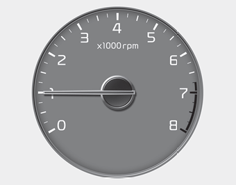 Kia Carnival: Gauges. The tachometer indicates the approximate number of engine revolutions per minute
