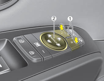 Kia Carnival: Outside rearview mirror. Adjusting the rearview mirrors :