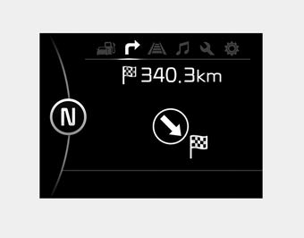 Kia Carnival: Turn By Turn Mode. This mode displays the state of the navigation.