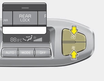 Kia Carnival: Rear climate control. Set the rear climate control selection (REAR ON) button in the front climate