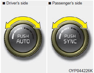 Kia Carnival: Automatic heating and air conditioning. 2. Turn the temperature control knob to the desired temperature.