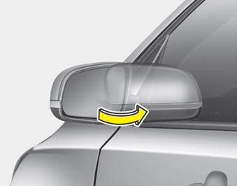 Kia Carnival: Outside rearview mirror. Manual type