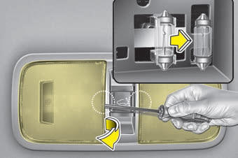 Kia Carnival: Interior light bulb replacement. Room lamp