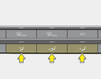 Kia Carnival: Heating and air conditioning. The mode selection button controls the direction of the air flow through the