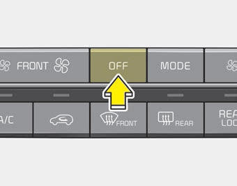 Kia Carnival: Outside thermometer. Press the front blower OFF button to turn off the front air climate control system.