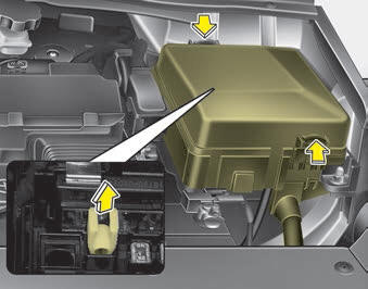 Kia Carnival: Inner panel fuse replacement. 3. Pull the suspected fuse straight out. Use the removal tool provided on the