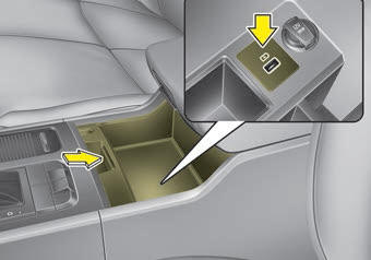 Kia Carnival: USB charger. Front