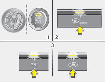 Kia Carnival: Defogging logic. 1. Turn the ignition switch to the ON position.