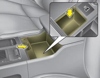 Kia Carnival: Sunglass holder. To open the sunglass holder, move the sliding storage to backward.